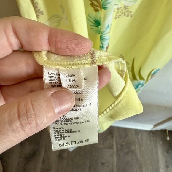 Urban Outfitters Size Medium Heartmelter Floral Midi Party Dress - Yellow Button - Picture 12 of 15